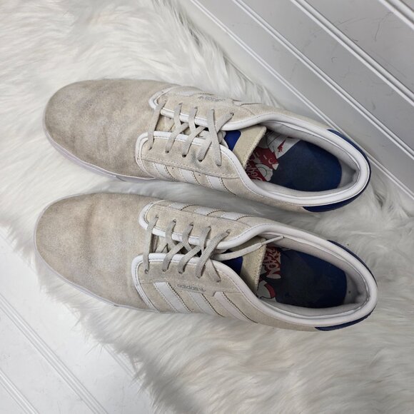 Adidas SEELEY White Cream Royal Skateboarding Men's Shoes Size 12 C76062 - Picture 4 of 9